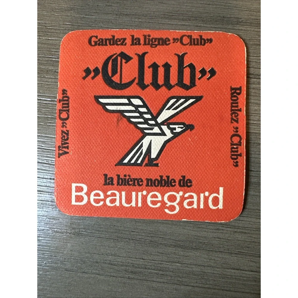 Vintage Club Beauregard Coaster Rare‎ Breweriana Restaurant Memorabilia
